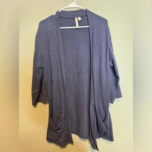Pure Jill Women’s 3/4 sleeve Cardigan pockets Open no buttons Size Medium‎ Blue